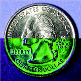 Neviditelný inkoust pro značení mincí, UV fluorescence jasně zelená 30 ml